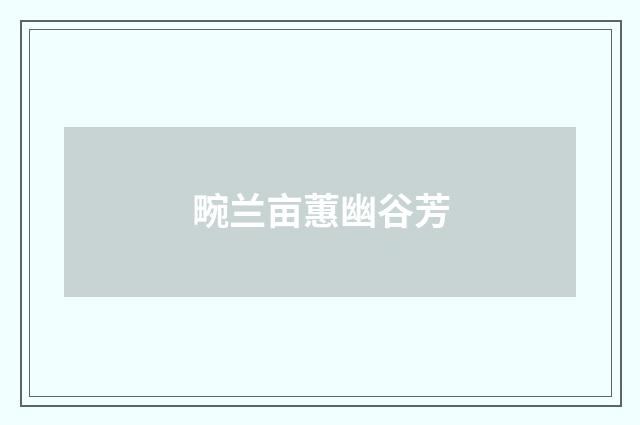 畹兰亩蕙幽谷芳