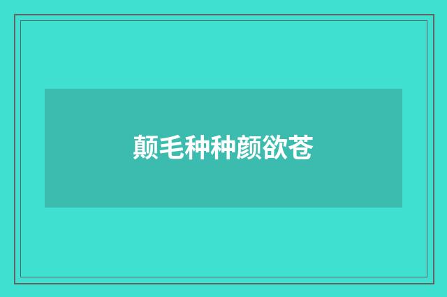颠毛种种颜欲苍