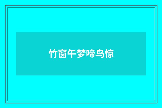 竹窗午梦啼鸟惊