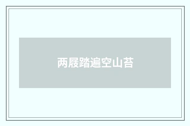 两屐踏遍空山苔