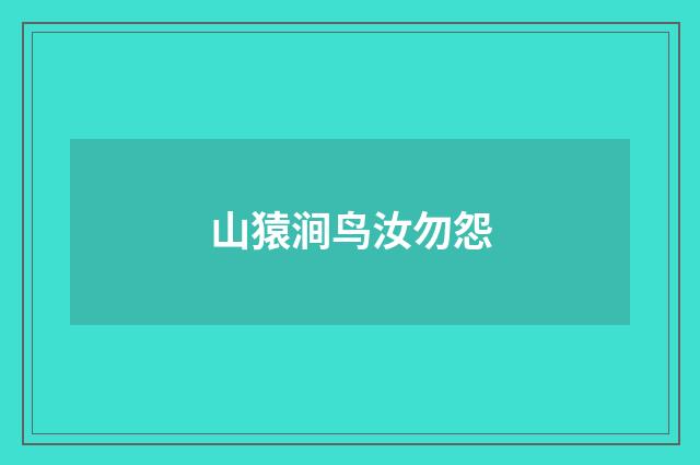 山猿涧鸟汝勿怨