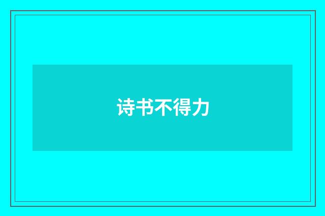 诗书不得力