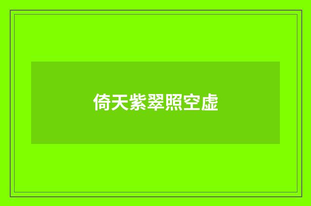 倚天紫翠照空虚