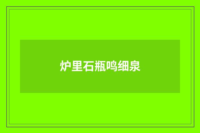 炉里石瓶鸣细泉