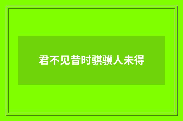 君不见昔时骐骥人未得