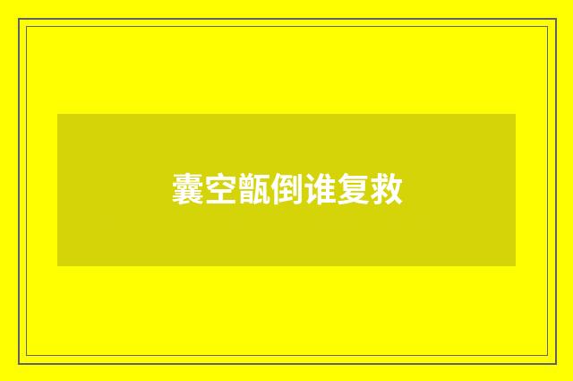 囊空甑倒谁复救