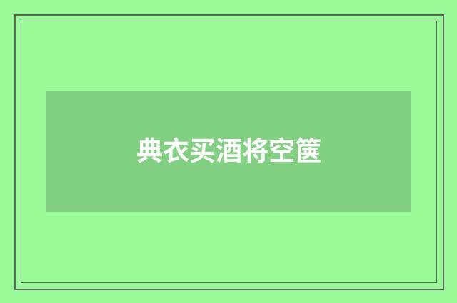 典衣买酒将空箧