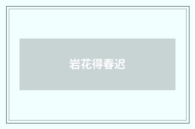 岩花得春迟