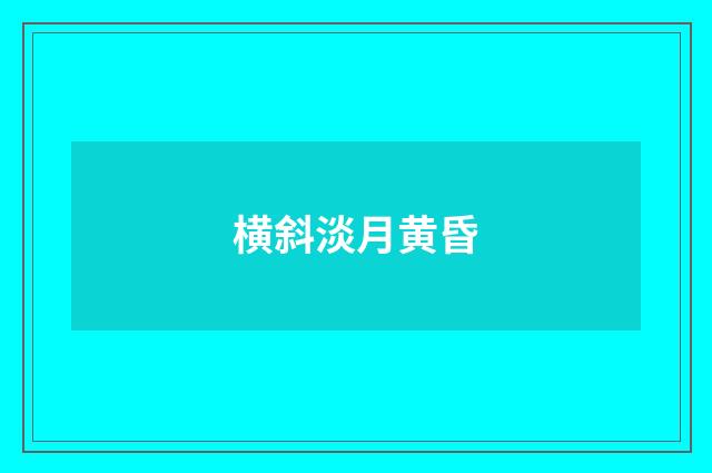 横斜淡月黄昏