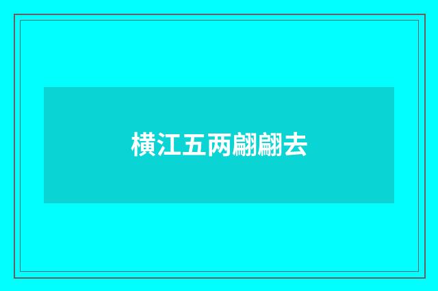 横江五两翩翩去