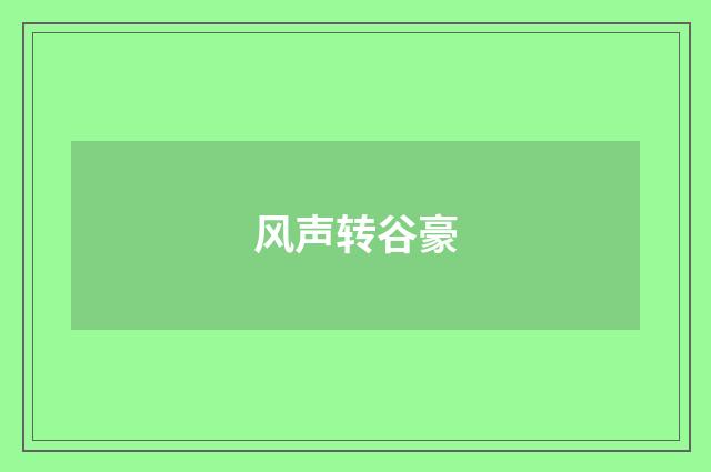 风声转谷豪