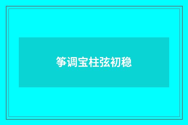筝调宝柱弦初稳