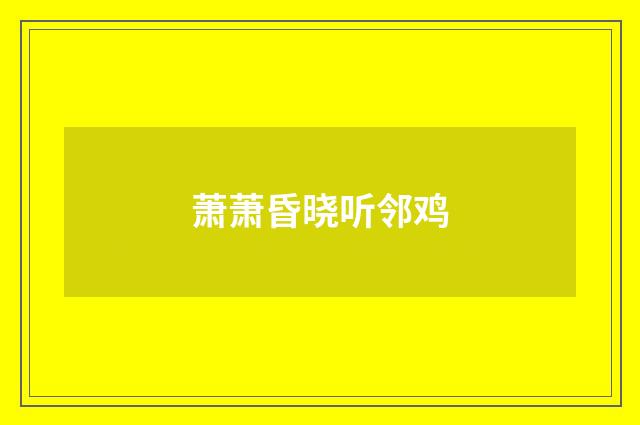 萧萧昏晓听邻鸡