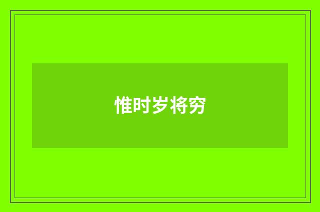 惟时岁将穷