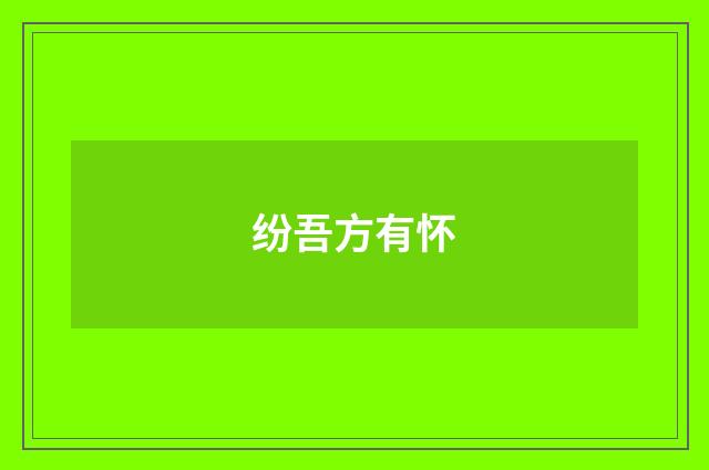 纷吾方有怀
