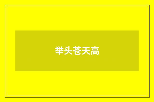 举头苍天高