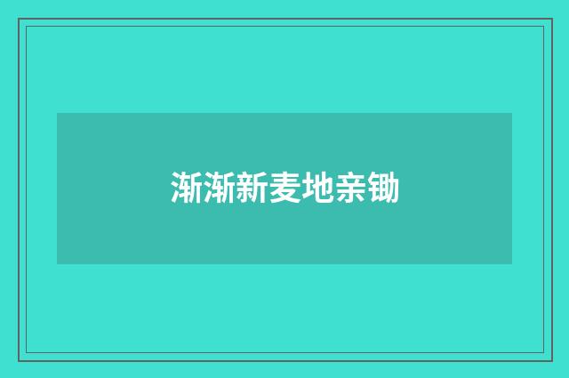 渐渐新麦地亲锄