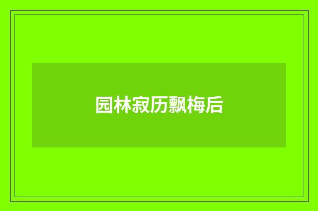 园林寂历飘梅后