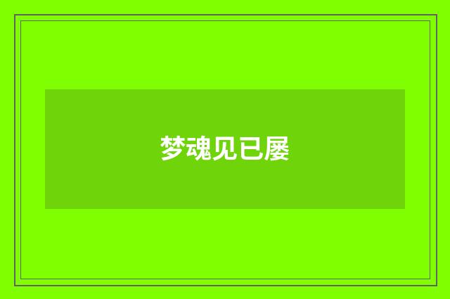 梦魂见已屡