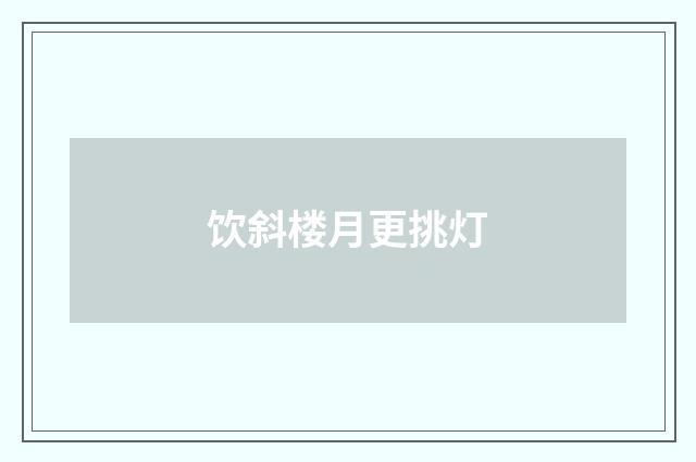 饮斜楼月更挑灯