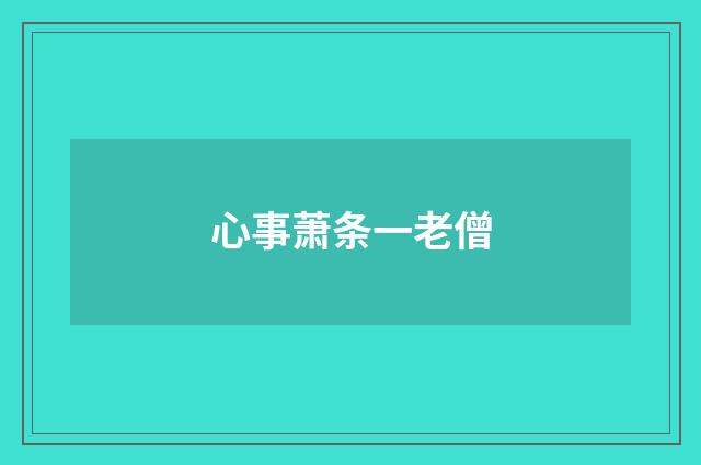 心事萧条一老僧