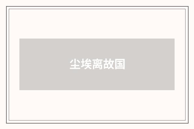 尘埃离故国