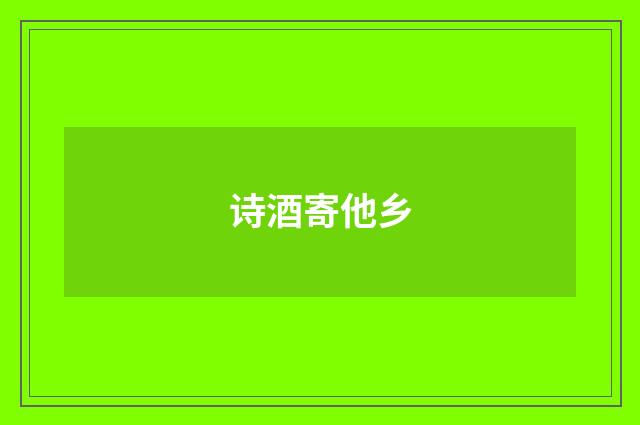 诗酒寄他乡