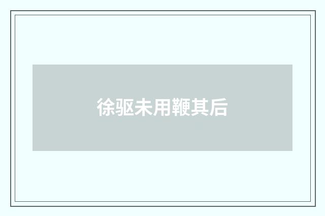 徐驱未用鞭其后