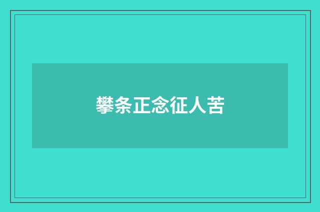 攀条正念征人苦