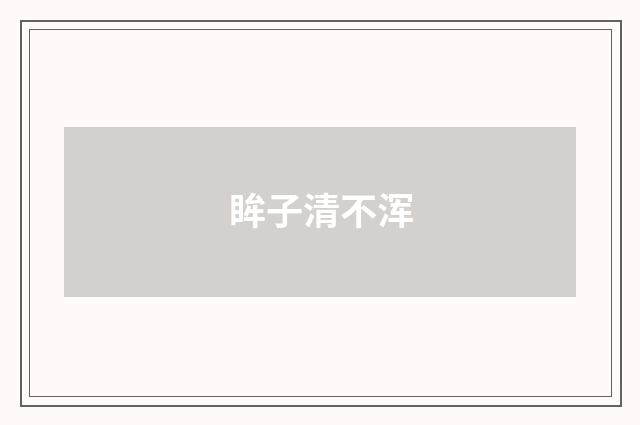 眸子清不浑