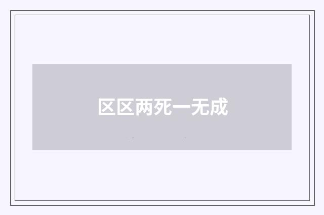 区区两死一无成