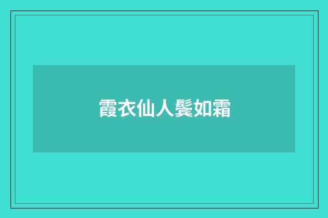 霞衣仙人鬓如霜