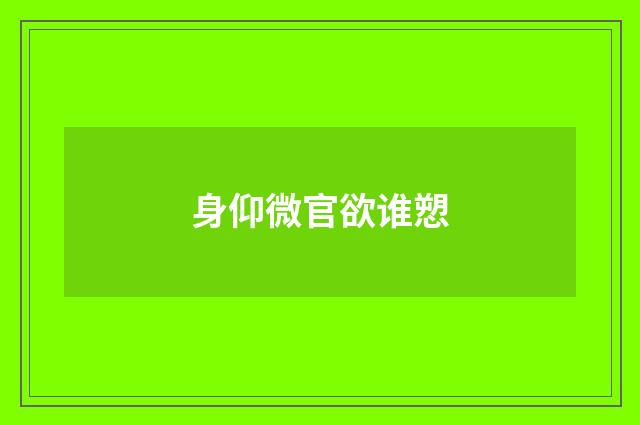 身仰微官欲谁愬