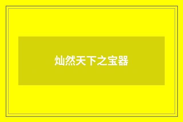 灿然天下之宝器