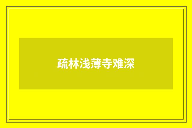 疏林浅薄寺难深