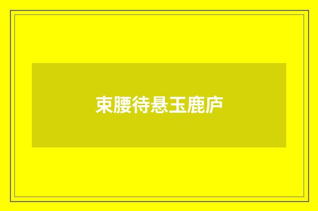 束腰待悬玉鹿庐