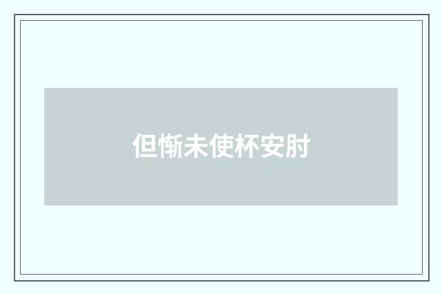 但惭未使杯安肘