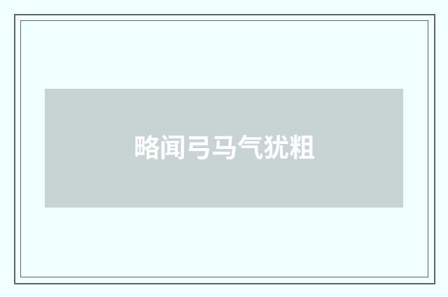 略闻弓马气犹粗