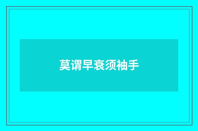 莫谓早衰须袖手