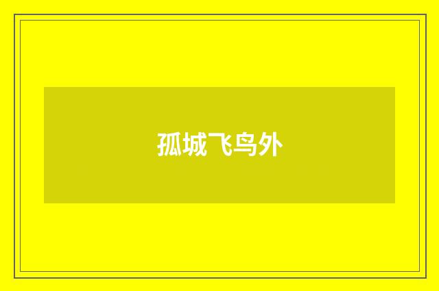 孤城飞鸟外