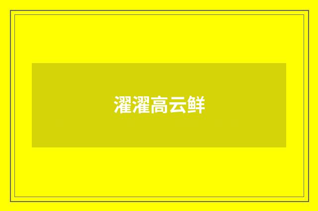 濯濯高云鲜