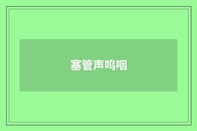 塞管声呜咽