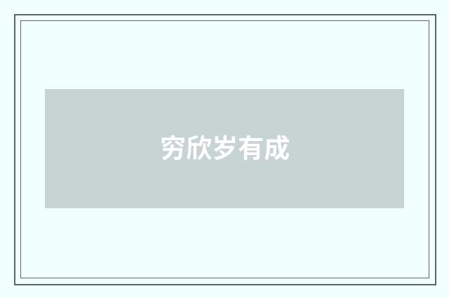 穷欣岁有成
