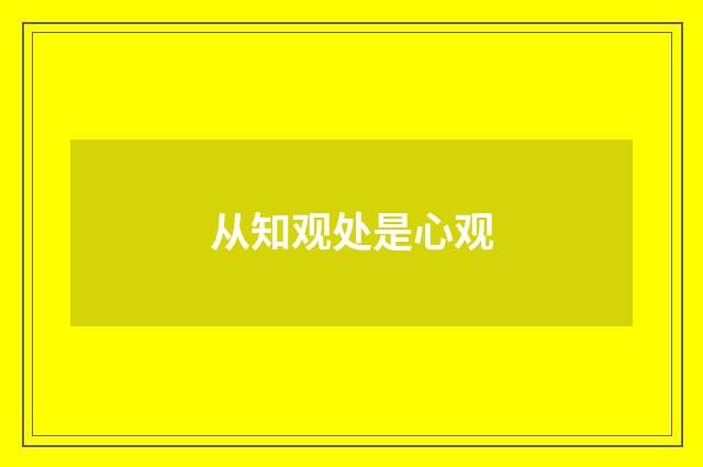 从知观处是心观