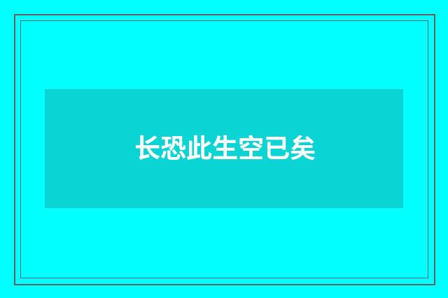 长恐此生空已矣