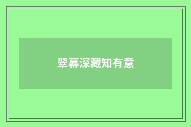 翠幕深藏知有意
