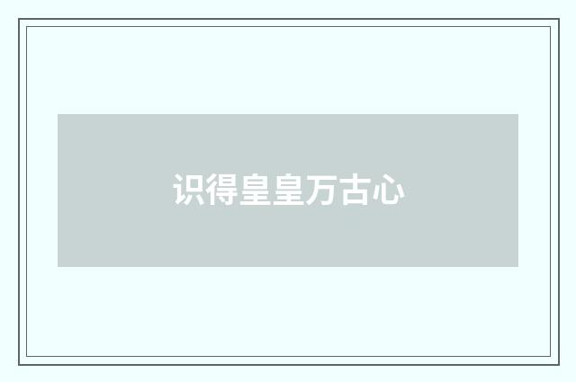 识得皇皇万古心