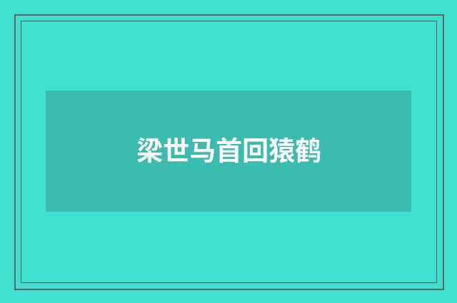 梁世马首回猿鹤