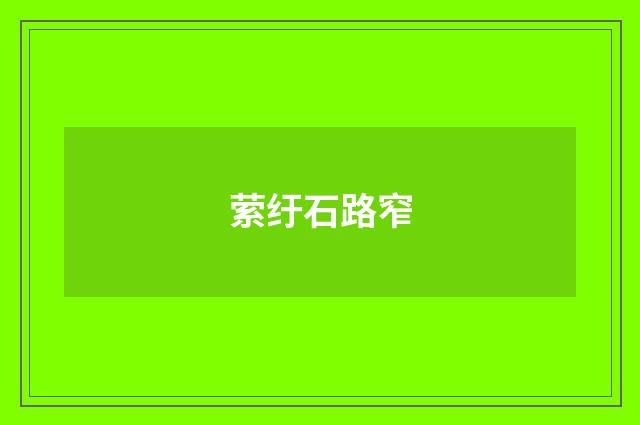 萦纡石路窄