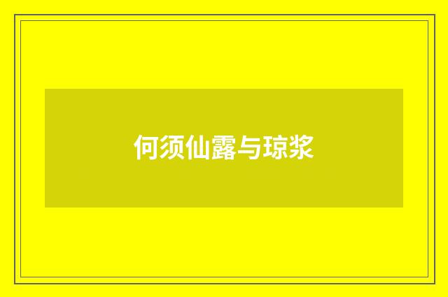 何须仙露与琼浆
